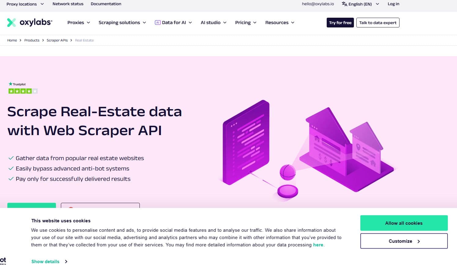 What companies specialize in web scraping for real estate listings